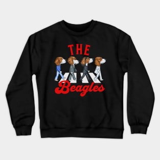 Cute retro street with Beagle Dogs on a famous street crossing The Beagles tee Crewneck Sweatshirt